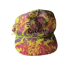 RAD GENUINE 90s VTG WRIGHT STATE UNIVERSITY NEON SNAP BACK CAP AMAZING CONDITION